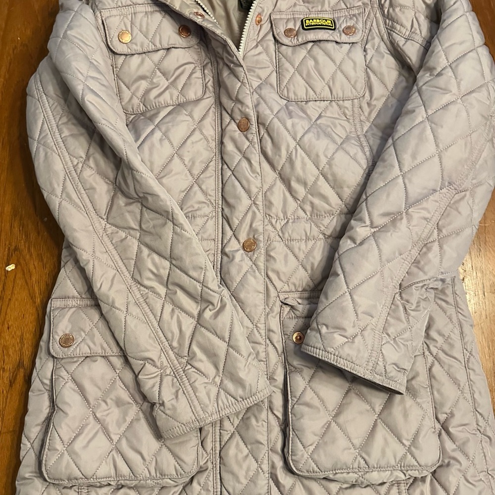 Barbour International Quilted Jacket in Taupe